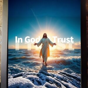 Inspirational Wall Art with Jesus Christ In A  Frame 8x10